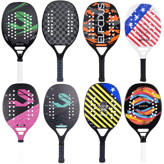 18K 12K 3K Full Carbon and Glass Fiber Beach Tennis Racket Matte Face